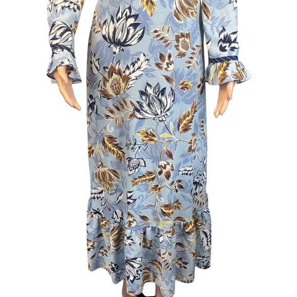 BCBGMaxAzria Light Blue Floral Midi Dress - Picture 14 of 14